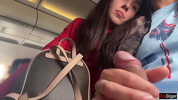 Exposed And Stroking Hard On A Crowded Flight