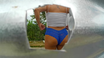 Outdoor Booth Captures Woman Flaunting Her Massive Ass