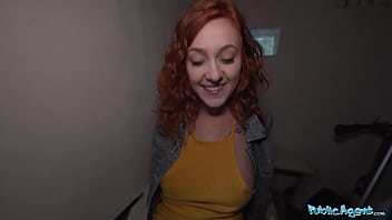 Public Agent: Fiery Redhead Waitress Services A Hard Cock With Her Mouth Before Getting Pounded Doggystyle In The Open Air
