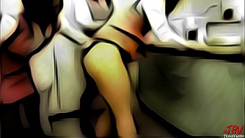 Two Animated Jav Sluts Dominate Their Co-worker With Rough Anal Action