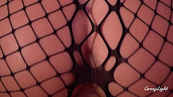 Caught My Step Brother Stroking His Cock… I Couldn’t Resist Helping Him Blast His Load While Wearing Nothing But Fishnets